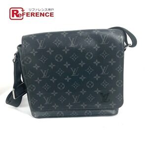 LOUIS VUITTON Eclipse Black District Bag Flap Crossbody Shoulder Black